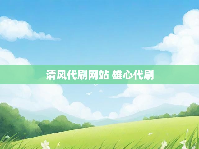 清风代刷网站 雄心代刷
