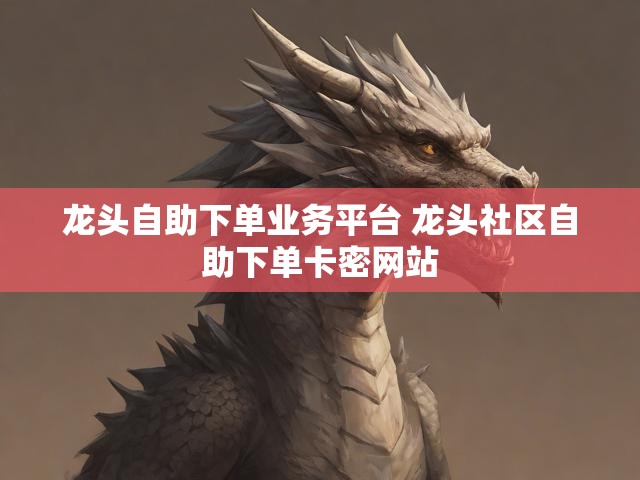 龙头自助下单业务平台 龙头社区自助下单卡密网站