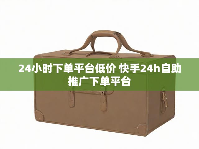 24小时下单平台低价 快手24h自助推广下单平台