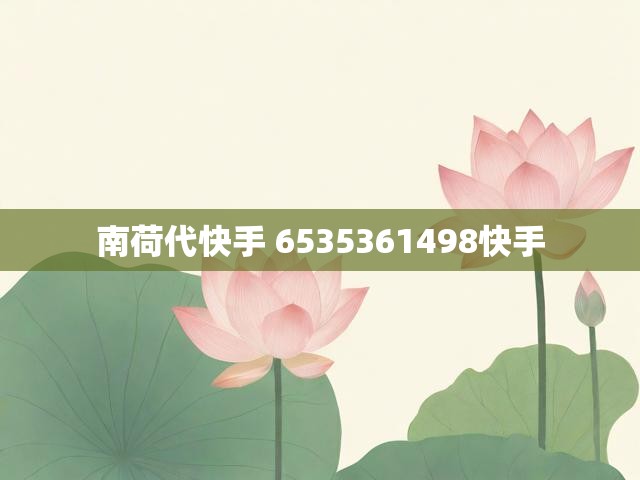 南荷代快手 6535361498快手