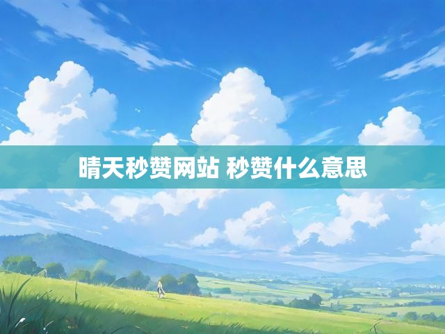 晴天秒赞网站 秒赞什么意思