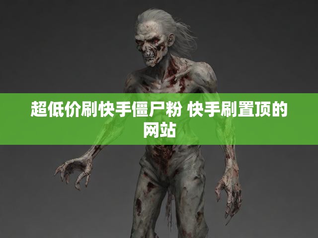 超低价刷快手僵尸粉 快手刷置顶的网站