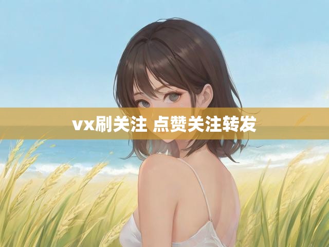 vx刷关注 点赞关注转发