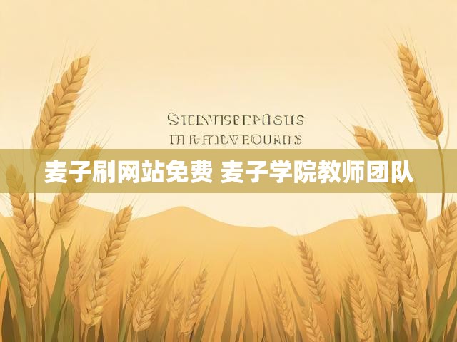 麦子刷网站免费 麦子学院教师团队