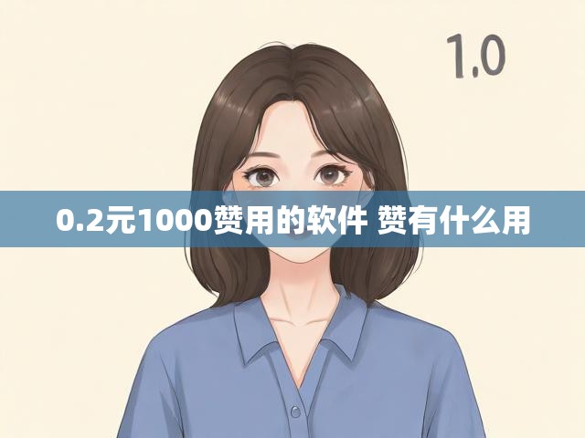 0.2元1000赞用的软件 赞有什么用