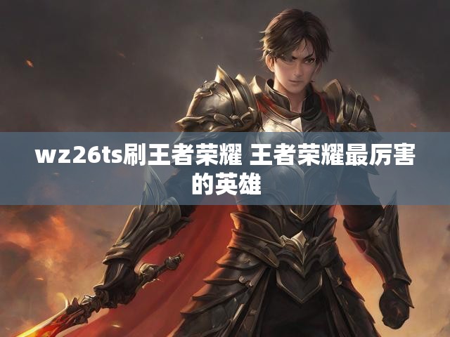 wz26ts刷王者荣耀 王者荣耀最厉害的英雄