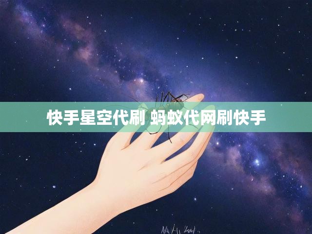 快手星空代刷 蚂蚁代网刷快手