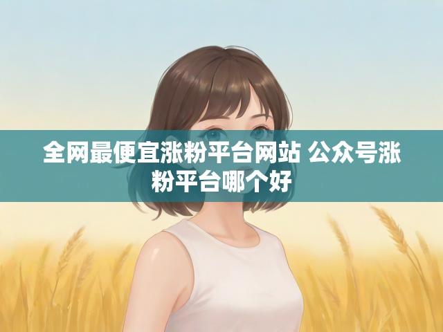 全网最便宜涨粉平台网站 公众号涨粉平台哪个好