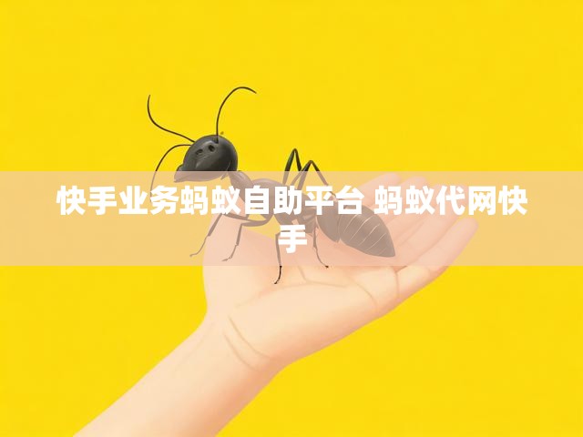 快手业务蚂蚁自助平台 蚂蚁代网快手