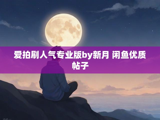 爱拍刷人气专业版by新月 闲鱼优质帖子