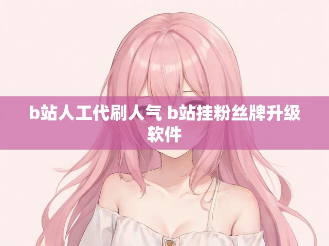 b站人工代刷人气 b站挂粉丝牌升级软件