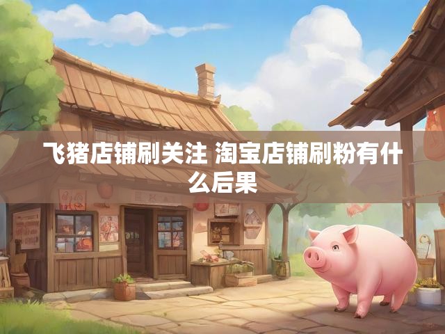 飞猪店铺刷关注 淘宝店铺刷粉有什么后果