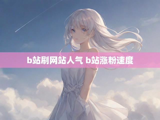 b站刷网站人气 b站涨粉速度