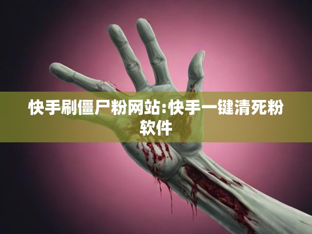 快手刷僵尸粉网站:快手一键清死粉软件