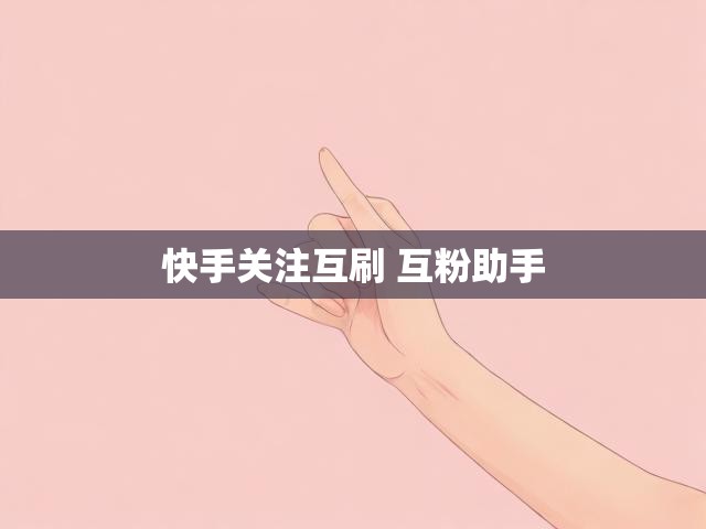 快手关注互刷 互粉助手