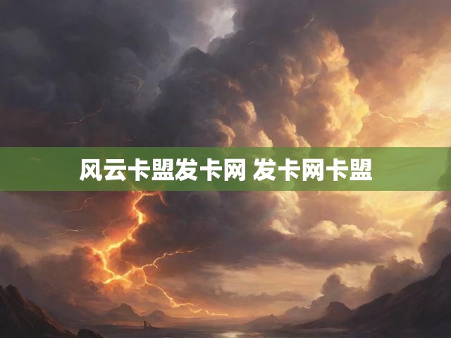 风云卡盟发卡网 发卡网卡盟