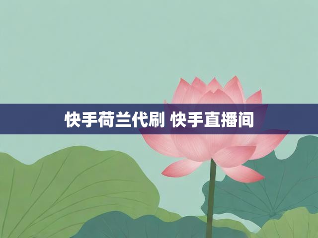 快手荷兰代刷 快手直播间