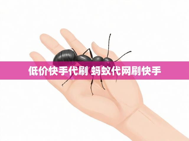 低价快手代刷 蚂蚁代网刷快手