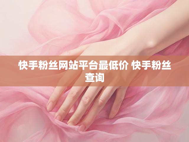 快手粉丝网站平台最低价 快手粉丝查询