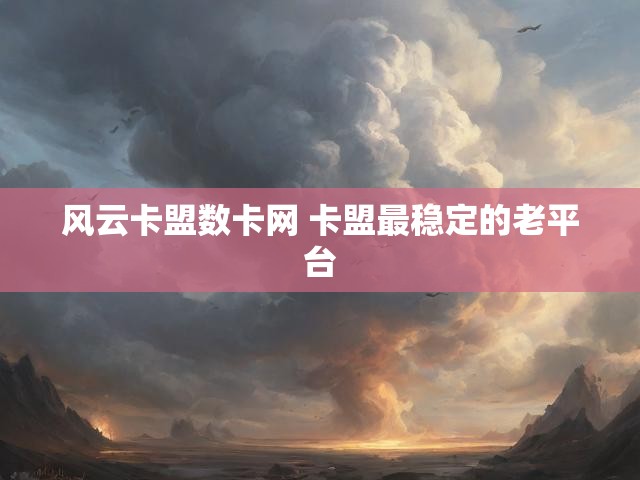 风云卡盟数卡网 卡盟最稳定的老平台