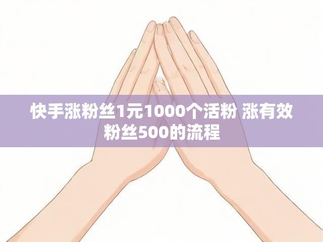 快手涨粉丝1元1000个活粉 涨有效粉丝500的流程