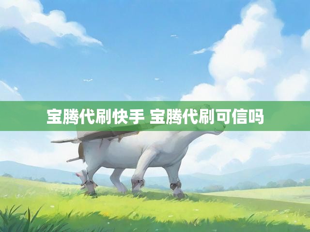 宝腾代刷快手 宝腾代刷可信吗