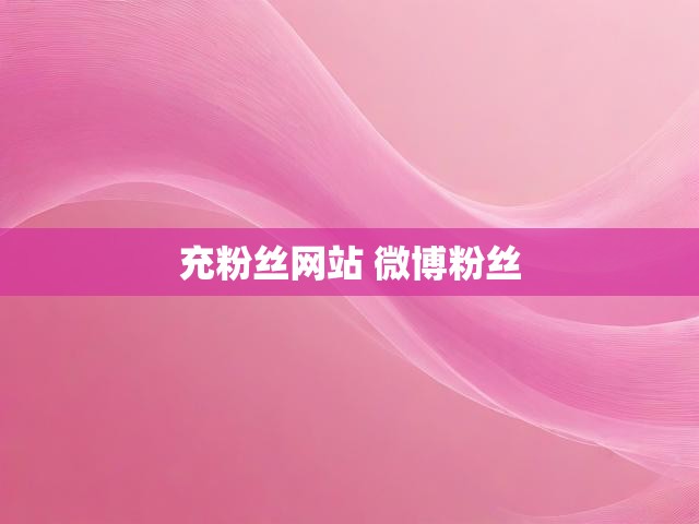 充粉丝网站 微博粉丝