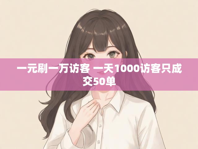 一元刷一万访客 一天1000访客只成交50单