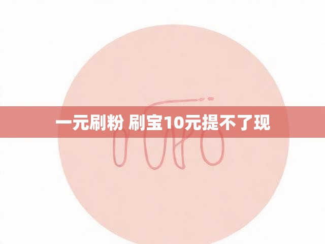 一元刷粉 刷宝10元提不了现