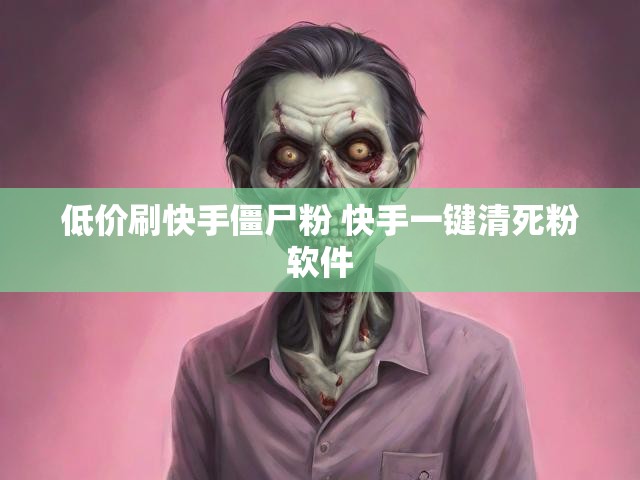 低价刷快手僵尸粉 快手一键清死粉软件