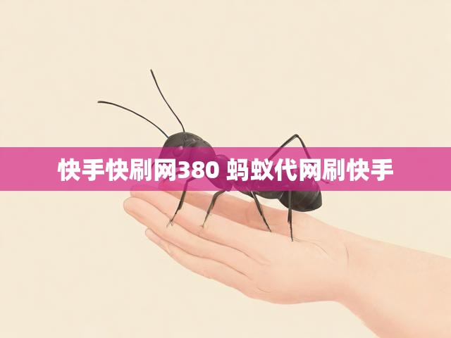 快手快刷网380 蚂蚁代网刷快手