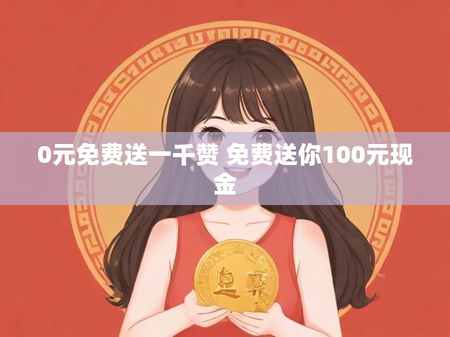 0元免费送一千赞 免费送你100元现金