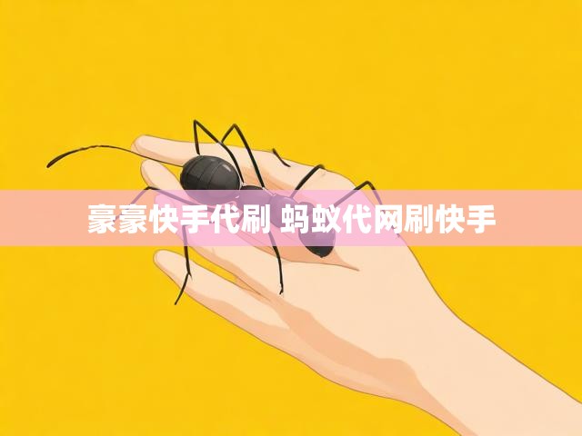 豪豪快手代刷 蚂蚁代网刷快手