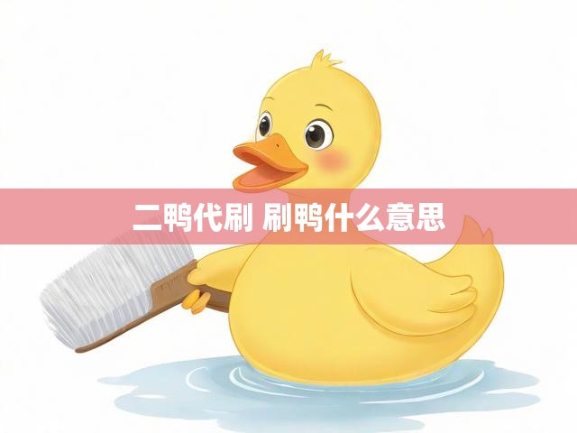 二鸭代刷 刷鸭什么意思
