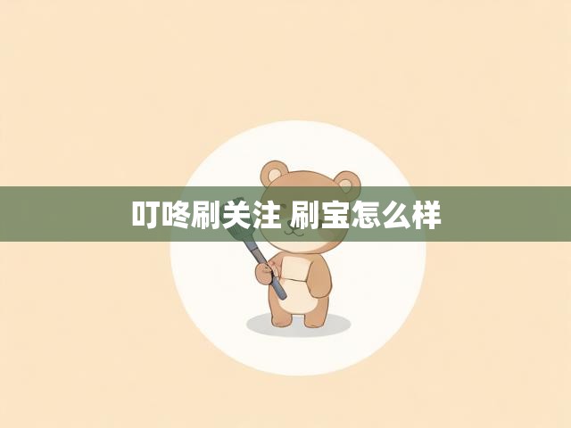 叮咚刷关注 刷宝怎么样
