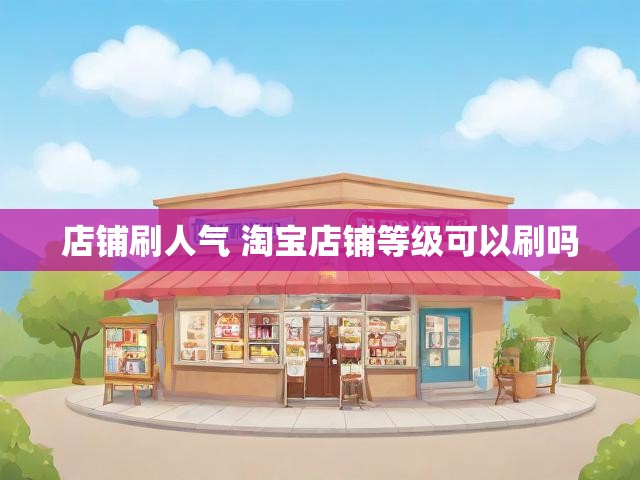 店铺刷人气 淘宝店铺等级可以刷吗