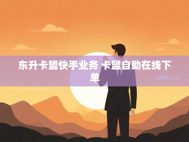 东升卡盟快手业务 卡盟自助在线下单