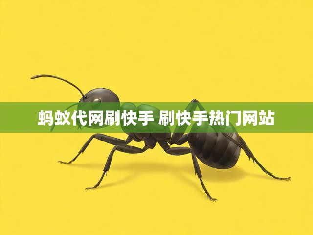 蚂蚁代网刷快手 刷快手热门网站