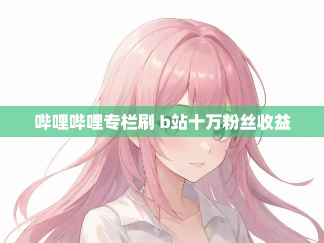 哔哩哔哩专栏刷 b站十万粉丝收益