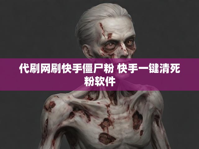 代刷网刷快手僵尸粉 快手一键清死粉软件
