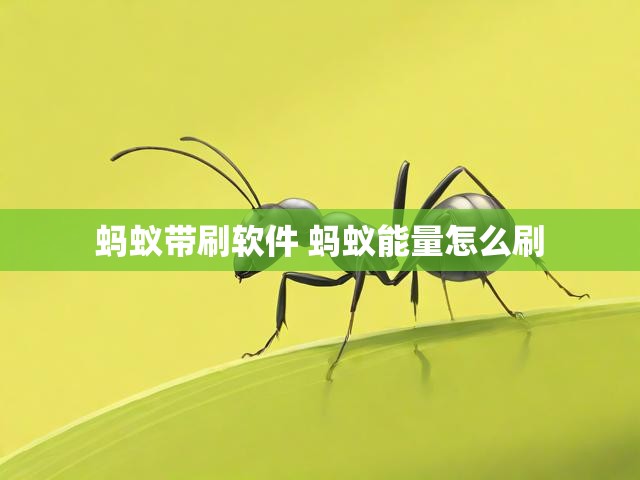 蚂蚁带刷软件 蚂蚁能量怎么刷